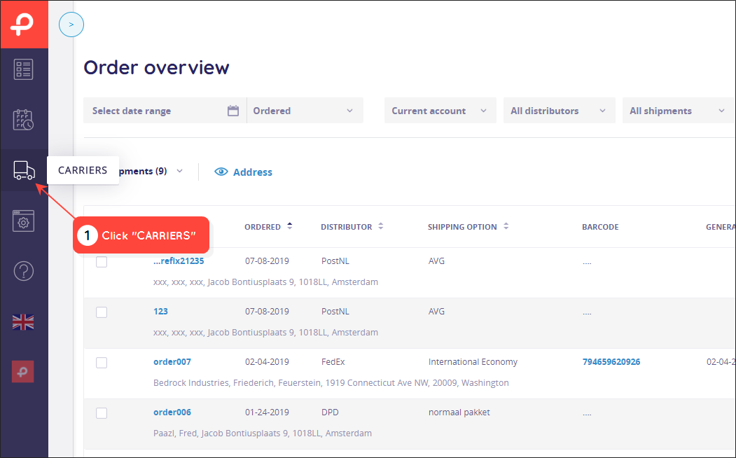 Shipping rate display order - step 1a
