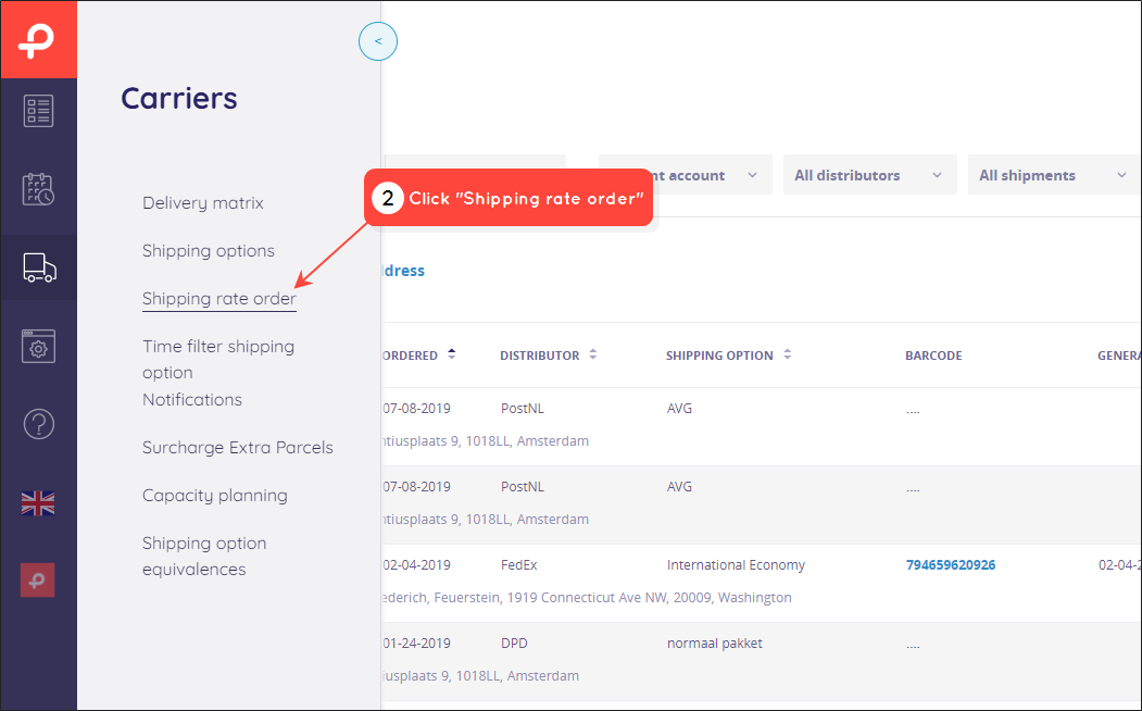 Shipping rate display order - step 1b