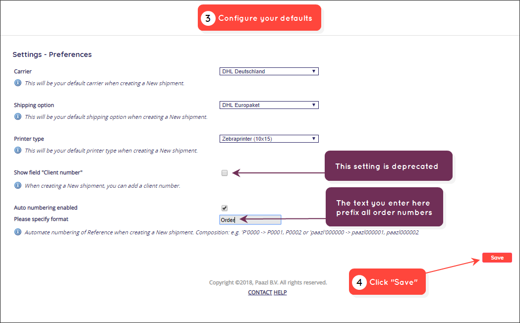 Web app preferences - details