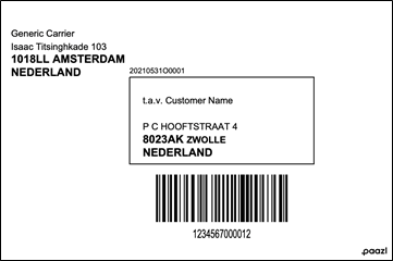 Shipping label example
