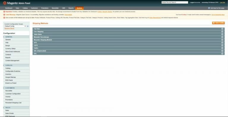 Magento 1 Shipping Methods overzicht: Flat Rate, Wuunder Parcelshops en Wuunder Shipping Module