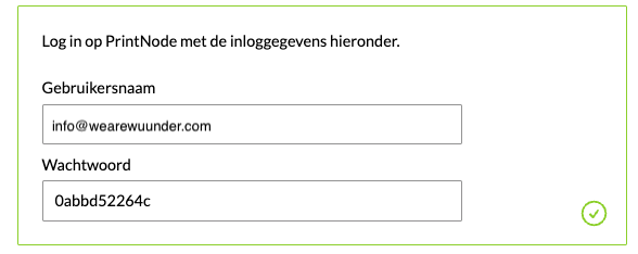 One Click Printing instellingen in MyWuunder