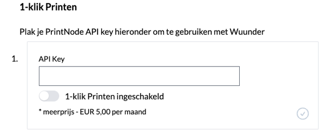 API key invoeren in MyWuunder