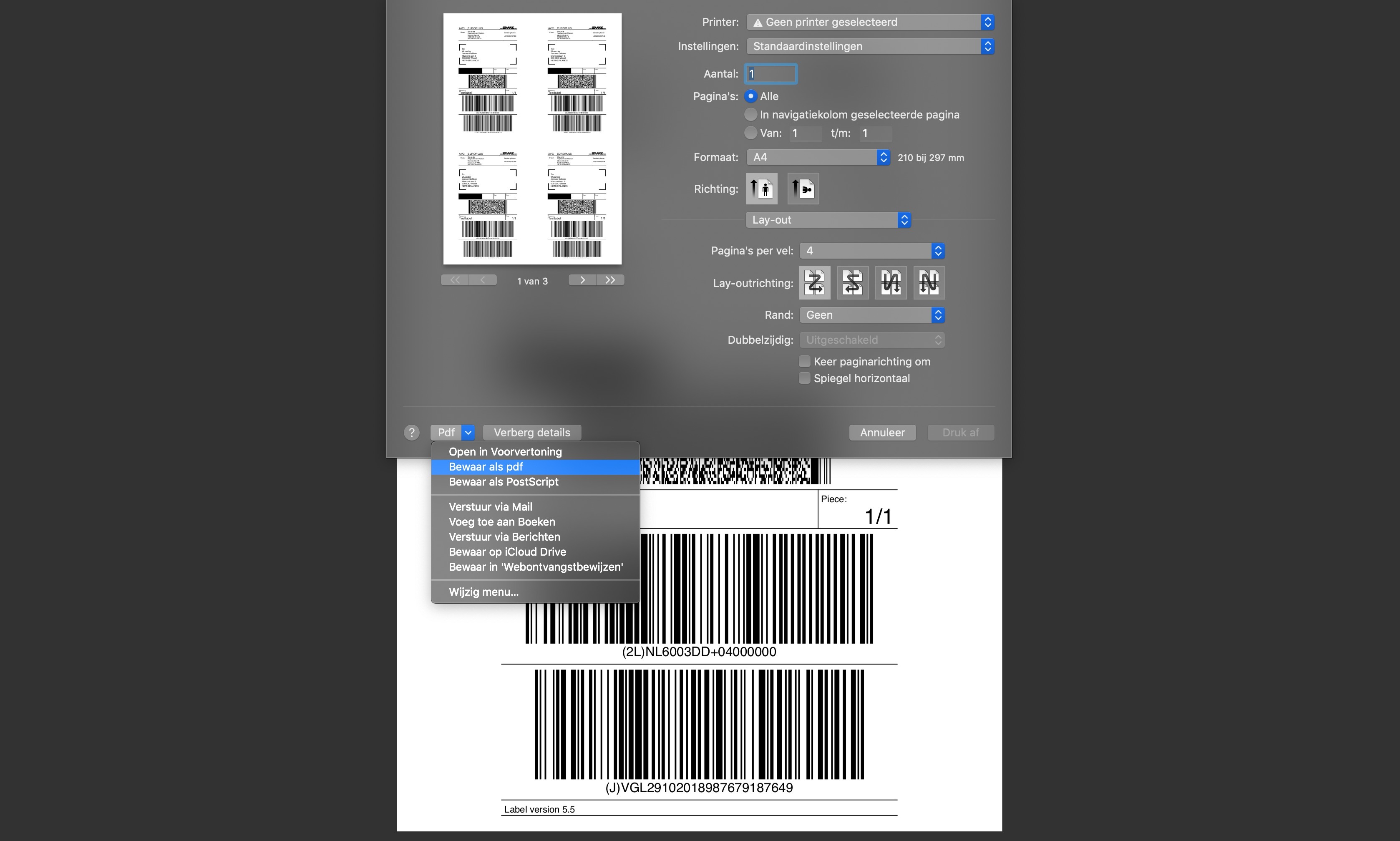Opslaan als PDF (Mac)